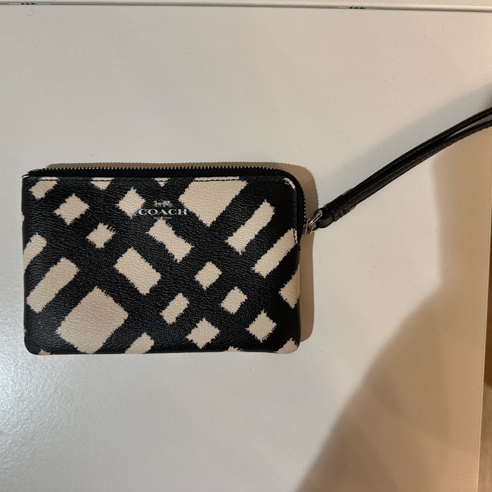 Coach Black and White wristlet